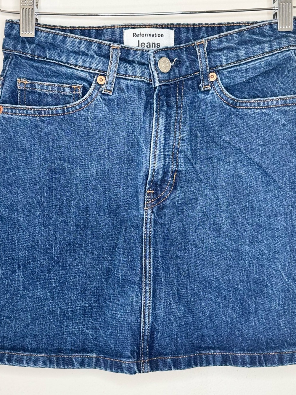 Reformation LYDIA High Waist Denim Mini Skirt Women’s 25 Huron Wash Nordstrom EU
